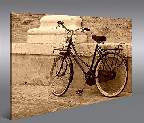 islandburner Bild Bilder auf Leinwand Hollandrad Sepia Retro Altes Fahrrad 1p XXL Poster Leinwandbild Wandbild Dekoartikel Wohnzimmer Marke