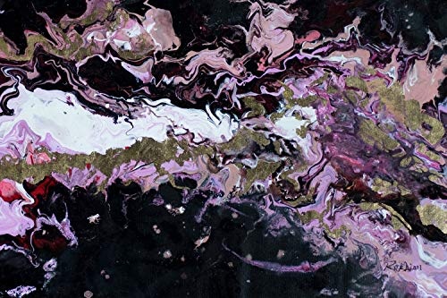 KunstLoft® XXL Gemälde Die Liebe zu Dir 200x100cm | original handgemalte Bilder | Farbfluss Abstrakt Rosa Lila | Leinwand-Bild Ölgemälde einteilig groß | Modernes Kunst Ölbild