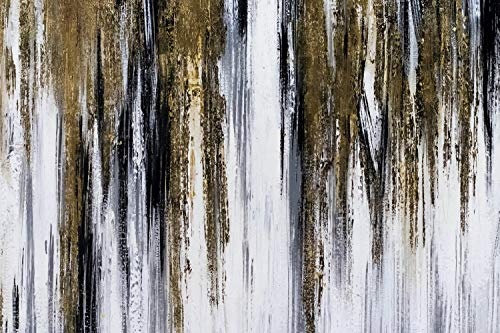 KunstLoft® XXL Gemälde Stroke of Luck 200x100cm | original handgemalte Bilder | Abstrakt Streifen Schwarz Weiß | Leinwand-Bild Ölgemälde einteilig groß | Modernes Kunst Ölbild