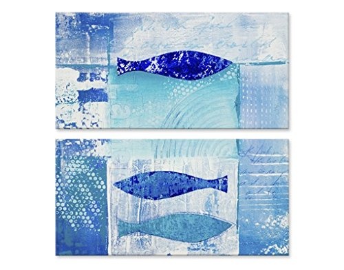 Apalis Leinwand Kunstdruck Fish in the Blue Duo, Leinwand...