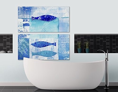 Apalis Leinwand Kunstdruck Fish in the Blue Duo, Leinwand Bilder, Leinwand Kunstdruck, Leinwand Kunstdruck, Leinwand, Leinwand, Art Wand