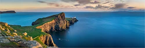 XXL Panorama Leinwandbild, Isle of Skye am Nest Point Lighthouse, EIN Exklusives Fineart Bild als Wanddeko, und Wandbild in Galerie Qualität auf Canvas© Künstler Leinwand 300 x 100cm
