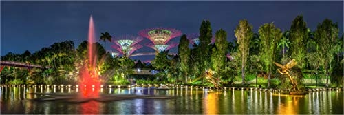XXL Panorama Leinwandbild, Singapur Gardens by The Bay, EIN Exklusives Fineart Bild als Wanddeko, und Wandbild in Galerie Qualität auf Canvas© Künstler Leinwand 270 x 90cm