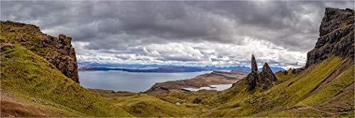 XXL Panorama Leinwandbild, Isle of Skye Old Man of Storr, EIN Exklusives Fineart Bild als Wanddeko, und Wandbild in Galerie Qualität auf Canvas© Künstler Leinwand 300 x 100cm