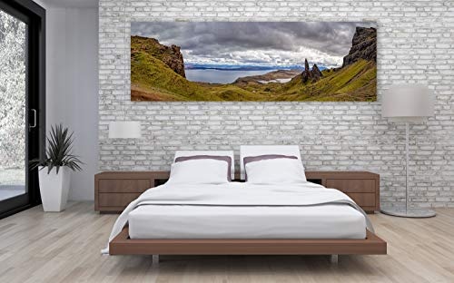 XXL Panorama Leinwandbild, Isle of Skye Old Man of Storr, EIN Exklusives Fineart Bild als Wanddeko, und Wandbild in Galerie Qualität auf Canvas© Künstler Leinwand 300 x 100cm