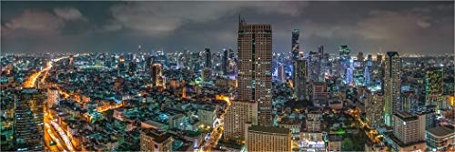 XXL Panorama Leinwandbild, Urbanes Bangkok, EIN...