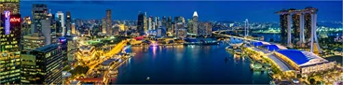 XXL Panorama Leinwandbild, Super Panorama Singapur,...