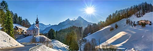 XXL Panorama Leinwandbild, Wintertag Maria Gern bei...