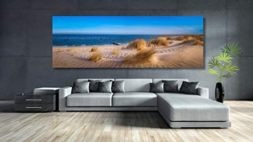 XXL Panorama Leinwandbild, In den Dünen am Nordsee Strand, EIN Exklusives Fineart Bild als Wanddeko, und Wandbild in Galerie Qualität auf Canvas© Künstler Leinwand 300 x 100cm