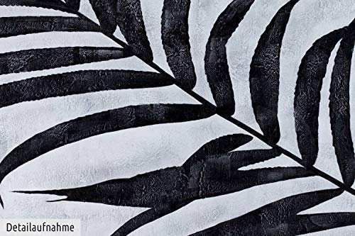 KunstLoft XXL Gemälde Palmen im Wind 200x100cm | Original handgemalte Bilder | Palme Schwarz Weiß Grau | Leinwand-Bild Ölgemälde Einteilig groß | Modernes Kunst Ölbild