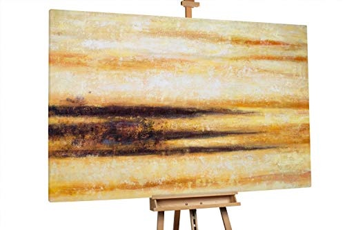 KunstLoft® XXL Gemälde Sand Tropez 180x120cm | original handgemalte Bilder | Sand Gelb Braun Abstrakt Wüste | Leinwand-Bild Ölgemälde einteilig groß | Modernes Kunst Ölbild