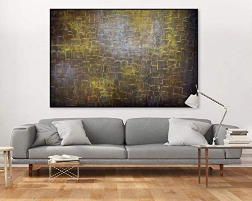 KunstLoft® XXL Gemälde Sand der Wüste 180x120cm | original handgemalte Bilder | Abstrakt Sand Gold | Leinwand-Bild Ölgemälde einteilig groß | Modernes Kunst Ölbild