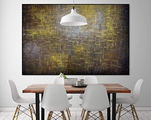 KunstLoft® XXL Gemälde Sand der Wüste 180x120cm | original handgemalte Bilder | Abstrakt Sand Gold | Leinwand-Bild Ölgemälde einteilig groß | Modernes Kunst Ölbild
