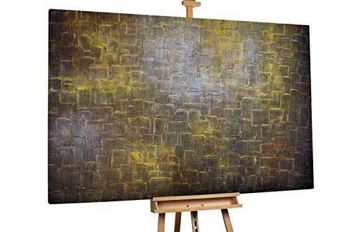 KunstLoft® XXL Gemälde Sand der Wüste 180x120cm | original handgemalte Bilder | Abstrakt Sand Gold | Leinwand-Bild Ölgemälde einteilig groß | Modernes Kunst Ölbild