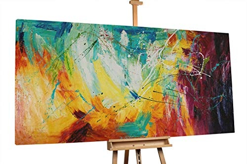 KunstLoft® XXL Gemälde Varied Meadow 200x100cm | original handgemalte Bilder | Abstrakt Bunt Mix Frisch Deko | Leinwand-Bild Ölgemälde einteilig groß | Modernes Kunst Ölbild