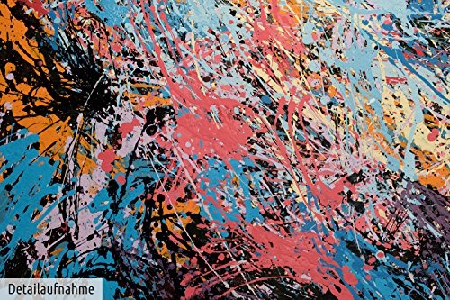 KunstLoft® XXL Gemälde Life in the Void 180x120cm | original handgemalte Bilder | Bunte Elemente auf Schwarz Abstrakt Deko | Leinwand-Bild Ölgemälde einteilig groß | Modernes Kunst Ölbild
