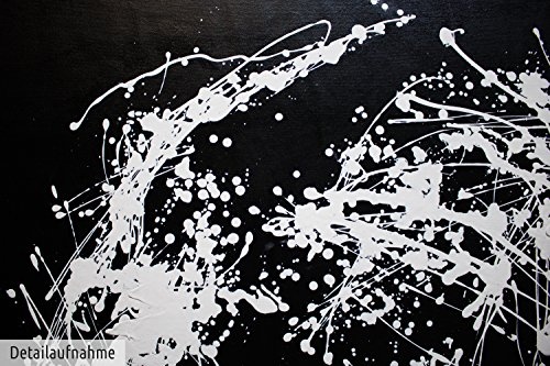 KunstLoft® XXL Gemälde Schlichte Harmonie 180x120cm | original handgemalte Bilder | Deko Yin Yang Abstrakt in Schwarz-Weiß | Leinwand-Bild Ölgemälde einteilig groß | Modernes Kunst Ölbild