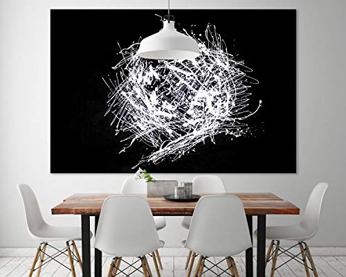 KunstLoft® XXL Gemälde Schlichte Harmonie 180x120cm | original handgemalte Bilder | Deko Yin Yang Abstrakt in Schwarz-Weiß | Leinwand-Bild Ölgemälde einteilig groß | Modernes Kunst Ölbild