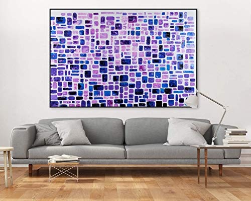 KunstLoft® Gemälde Variety of Violet in 180x120cm | XXL handgemaltes Leinwand Bild | Abstrakt Blau Muster XXL | original Wandbild-Unikat | Ölgemälde auf Leinwand | Modernes Kunst Bild | Sehr großes Ölbild auf Keilrahmen