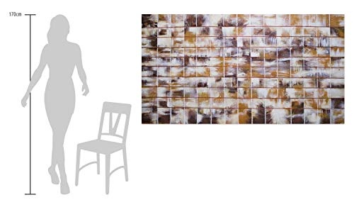 KunstLoft® XXL Gemälde Honigraster 200x100cm | original handgemalte Bilder | Abstrakt Kacheln Muster Weiß | Leinwand-Bild Ölgemälde einteilig groß | Modernes Kunst Ölbild