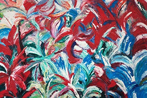 KunstLoft XXL Gemälde Blütendschungel 200x100cm | original handgemalte Bilder | Abstrakt Rot | Leinwand-Bild Acrylgemälde einteilig groß | Modernes Kunst Acrylbild