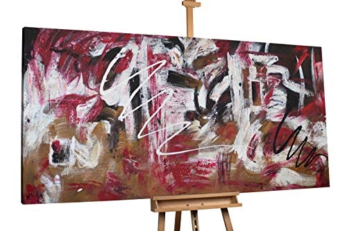 KunstLoft® XXL Gemälde Unter den Mandelblüten 200x100cm | original handgemalte Bilder | Abstrakt Braun | Leinwand-Bild Ölgemälde einteilig groß | Modernes Kunst Ölbild