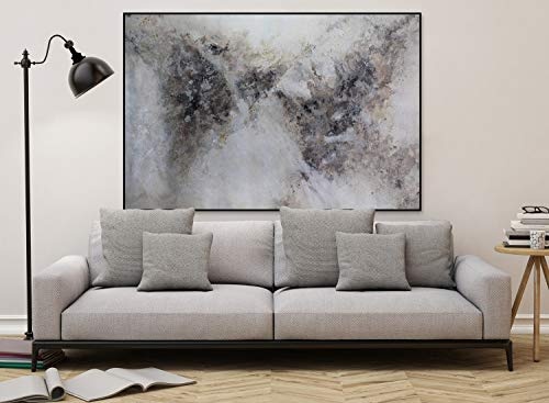 KunstLoft® XXL Gemälde Elves and Imps 180x120cm | original handgemalte Bilder | Abstrakt Grau Vogel | Leinwand-Bild Ölgemälde einteilig groß | Modernes Kunst Ölbild