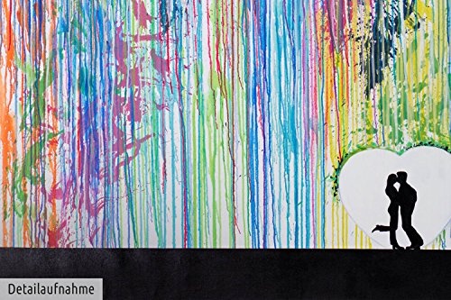 KunstLoft® XXL Gemälde Perpetuated 180x120cm | original handgemalte Bilder | Liebespaar Romantisch Kuss Bunt Weiß Modern | Leinwand-Bild Ölgemälde einteilig groß | Modernes Kunst Ölbild