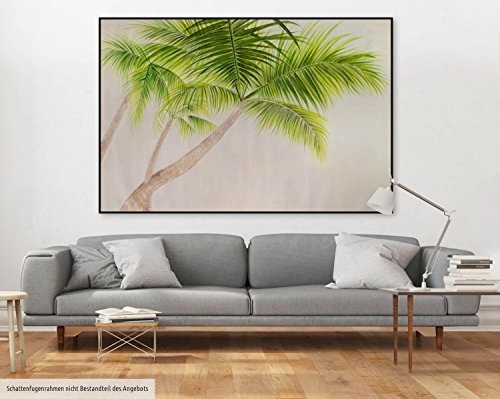 KunstLoft® XXL Gemälde Paraiso terrenal 180x120cm | original handgemalte Bilder | Palme Strand Grün Sommer | Leinwand-Bild Ölgemälde einteilig groß | Modernes Kunst Ölbild