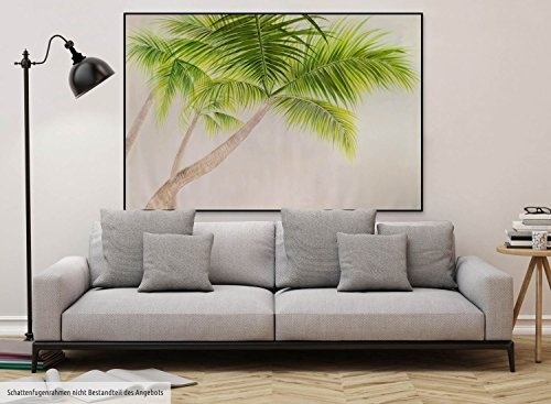 KunstLoft® XXL Gemälde Paraiso terrenal 180x120cm | original handgemalte Bilder | Palme Strand Grün Sommer | Leinwand-Bild Ölgemälde einteilig groß | Modernes Kunst Ölbild