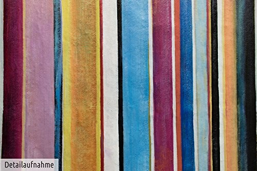 KunstLoft® XXL Gemälde Touching Lines 200x100cm | original handgemalte Bilder | Abstrakt Linien Bunt | Leinwand-Bild Ölgemälde einteilig groß | Modernes Kunst Ölbild