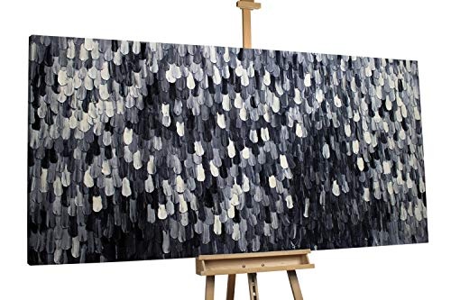 KunstLoft® XXL Gemälde Iconic Lights 200x100cm | original handgemalte Bilder | Abstrakt Schwarz Weiß | Leinwand-Bild Ölgemälde einteilig groß | Modernes Kunst Ölbild