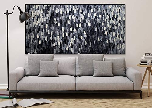 KunstLoft® XXL Gemälde Iconic Lights 200x100cm | original handgemalte Bilder | Abstrakt Schwarz Weiß | Leinwand-Bild Ölgemälde einteilig groß | Modernes Kunst Ölbild