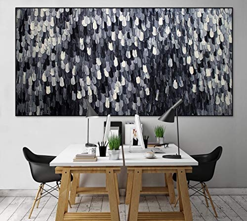 KunstLoft® XXL Gemälde Iconic Lights 200x100cm | original handgemalte Bilder | Abstrakt Schwarz Weiß | Leinwand-Bild Ölgemälde einteilig groß | Modernes Kunst Ölbild