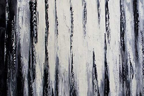 KunstLoft® XXL Gemälde Black and White 200x100cm | original handgemalte Bilder | Abstrakt Schwarz-Weiß | Leinwand-Bild Ölgemälde einteilig groß | Modernes Kunst Ölbild