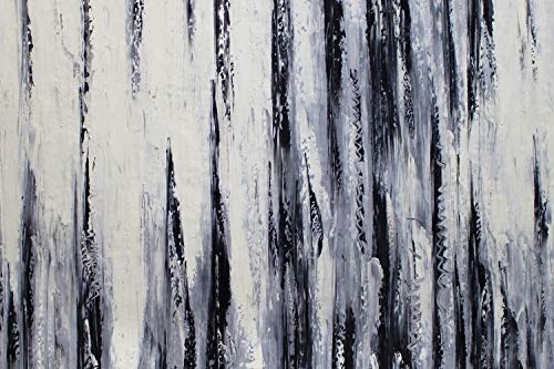 KunstLoft® XXL Gemälde Black and White 200x100cm | original handgemalte Bilder | Abstrakt Schwarz-Weiß | Leinwand-Bild Ölgemälde einteilig groß | Modernes Kunst Ölbild