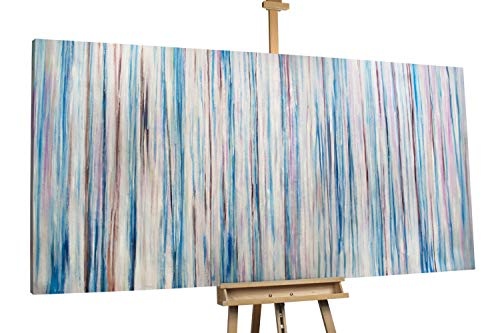 KunstLoft® XXL Gemälde Vertical Way 200x100cm | original handgemalte Bilder | Abstrakt Linien Blau | Leinwand-Bild Ölgemälde einteilig groß | Modernes Kunst Ölbild