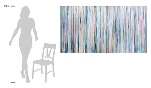 KunstLoft® XXL Gemälde Vertical Way 200x100cm | original handgemalte Bilder | Abstrakt Linien Blau | Leinwand-Bild Ölgemälde einteilig groß | Modernes Kunst Ölbild