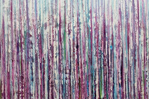 KunstLoft® XXL Gemälde Curtain Falls 200x100cm | original handgemalte Bilder | Abstrakt Lila Blau | Leinwand-Bild Ölgemälde einteilig groß | Modernes Kunst Ölbild