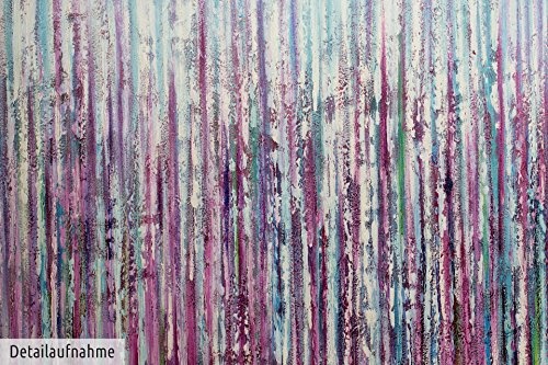 KunstLoft® XXL Gemälde Curtain Falls 200x100cm | original handgemalte Bilder | Abstrakt Lila Blau | Leinwand-Bild Ölgemälde einteilig groß | Modernes Kunst Ölbild