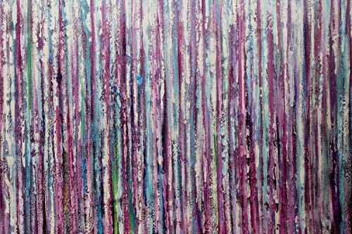 KunstLoft® XXL Gemälde Curtain Falls 200x100cm | original handgemalte Bilder | Abstrakt Lila Blau | Leinwand-Bild Ölgemälde einteilig groß | Modernes Kunst Ölbild