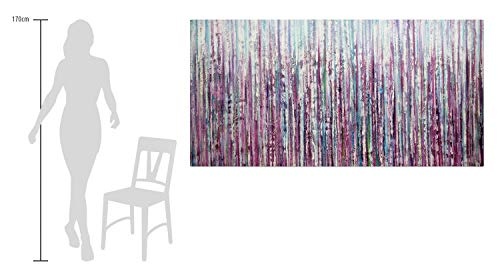 KunstLoft® XXL Gemälde Curtain Falls 200x100cm | original handgemalte Bilder | Abstrakt Lila Blau | Leinwand-Bild Ölgemälde einteilig groß | Modernes Kunst Ölbild