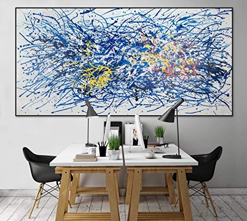 KunstLoft® XXL Gemälde Mind Control 200x100cm | original handgemalte Bilder | Abtrakt Blau Weiß | Leinwand-Bild Ölgemälde einteilig groß | Modernes Kunst Ölbild