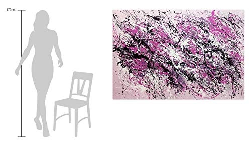 KunstLoft® XXL Gemälde Purple Rain 180x120cm | original handgemalte Bilder | Deko in Lila Schwarz Abstrakte Kunst | Leinwand-Bild Ölgemälde einteilig groß | Modernes Kunst Ölbild