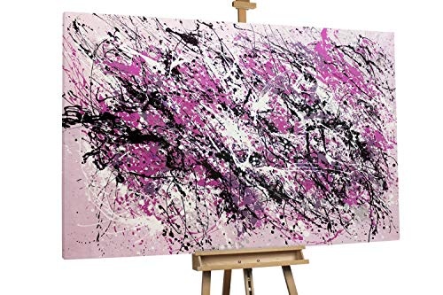 KunstLoft® XXL Gemälde Purple Rain 180x120cm | original handgemalte Bilder | Deko in Lila Schwarz Abstrakte Kunst | Leinwand-Bild Ölgemälde einteilig groß | Modernes Kunst Ölbild