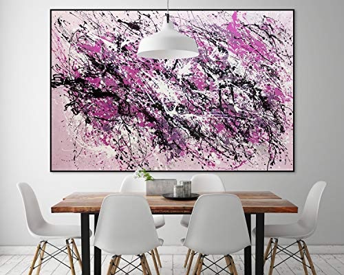 KunstLoft® XXL Gemälde Purple Rain 180x120cm | original handgemalte Bilder | Deko in Lila Schwarz Abstrakte Kunst | Leinwand-Bild Ölgemälde einteilig groß | Modernes Kunst Ölbild