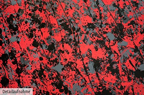 KunstLoft® XXL Gemälde Glühende Wärme 180x120cm | original handgemalte Bilder | Deko Abstrakt mit Farbelementen Rot Schwarz | Leinwand-Bild Ölgemälde einteilig groß | Modernes Kunst Ölbild