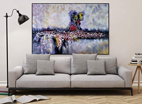 KunstLoft® XXL Gemälde Criss Cross 180x120cm | original handgemalte Bilder | Abstrakte Kunst Kreuz Mehrfarbig Deko | Leinwand-Bild Ölgemälde einteilig groß | Modernes Kunst Ölbild