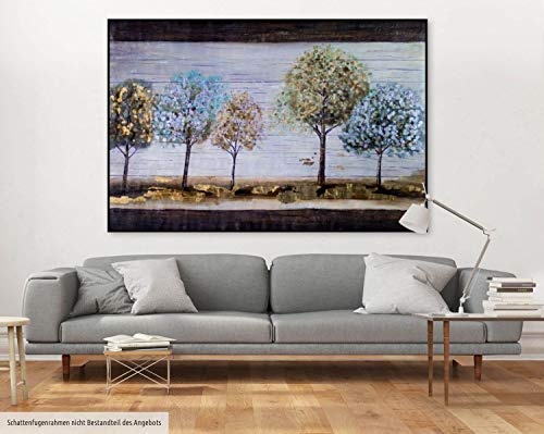 KunstLoft® XXL Gemälde Flüsternde Bäume 180x120cm | original handgemalte Bilder | Wald Bäume Grau Braun | Leinwand-Bild Ölgemälde einteilig groß | Modernes Kunst Ölbild