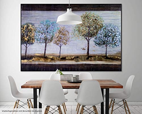 KunstLoft® XXL Gemälde Flüsternde Bäume 180x120cm | original handgemalte Bilder | Wald Bäume Grau Braun | Leinwand-Bild Ölgemälde einteilig groß | Modernes Kunst Ölbild